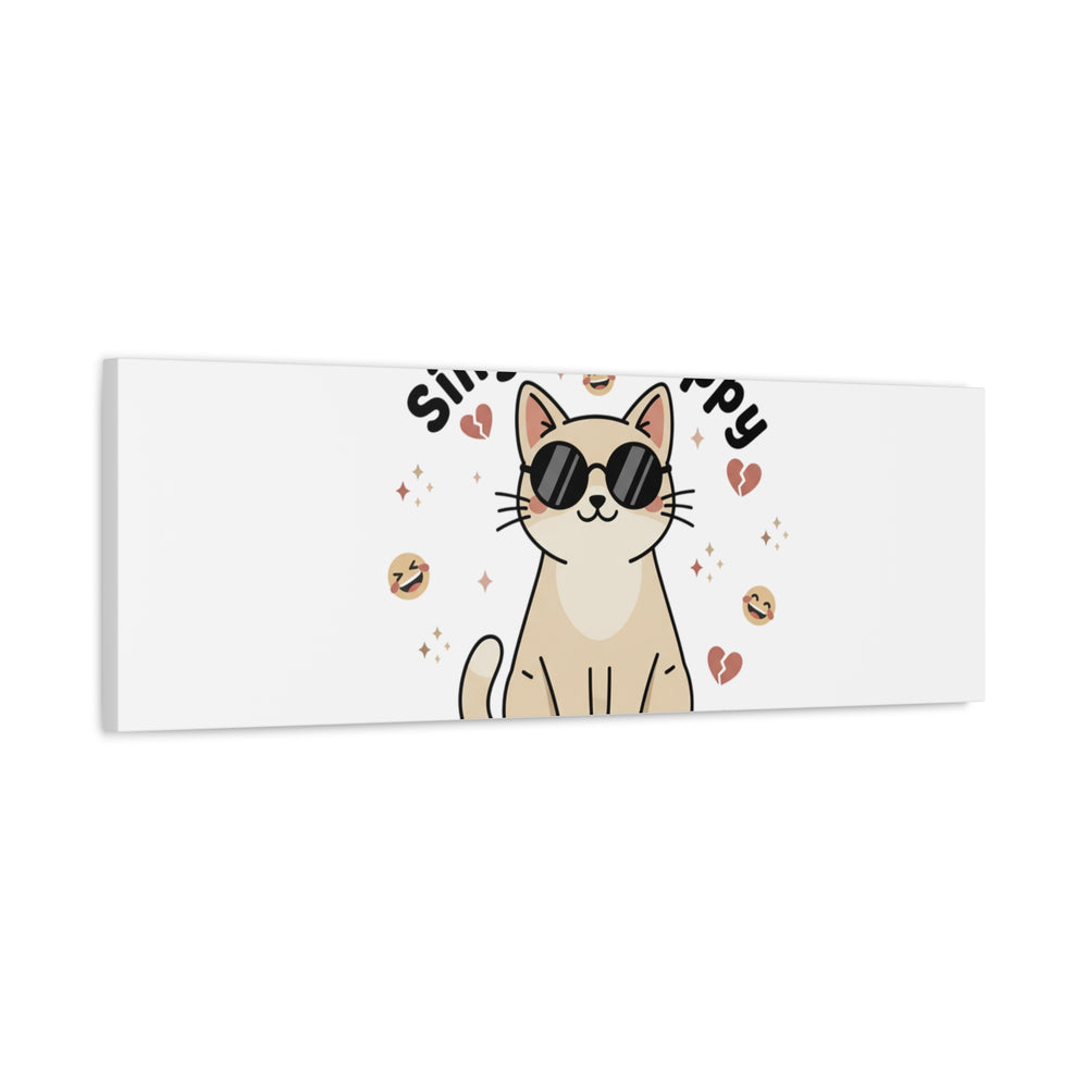 Single & Happy Cat Canvas | Anti Valentine, Sarcastic Valentine Wall Art