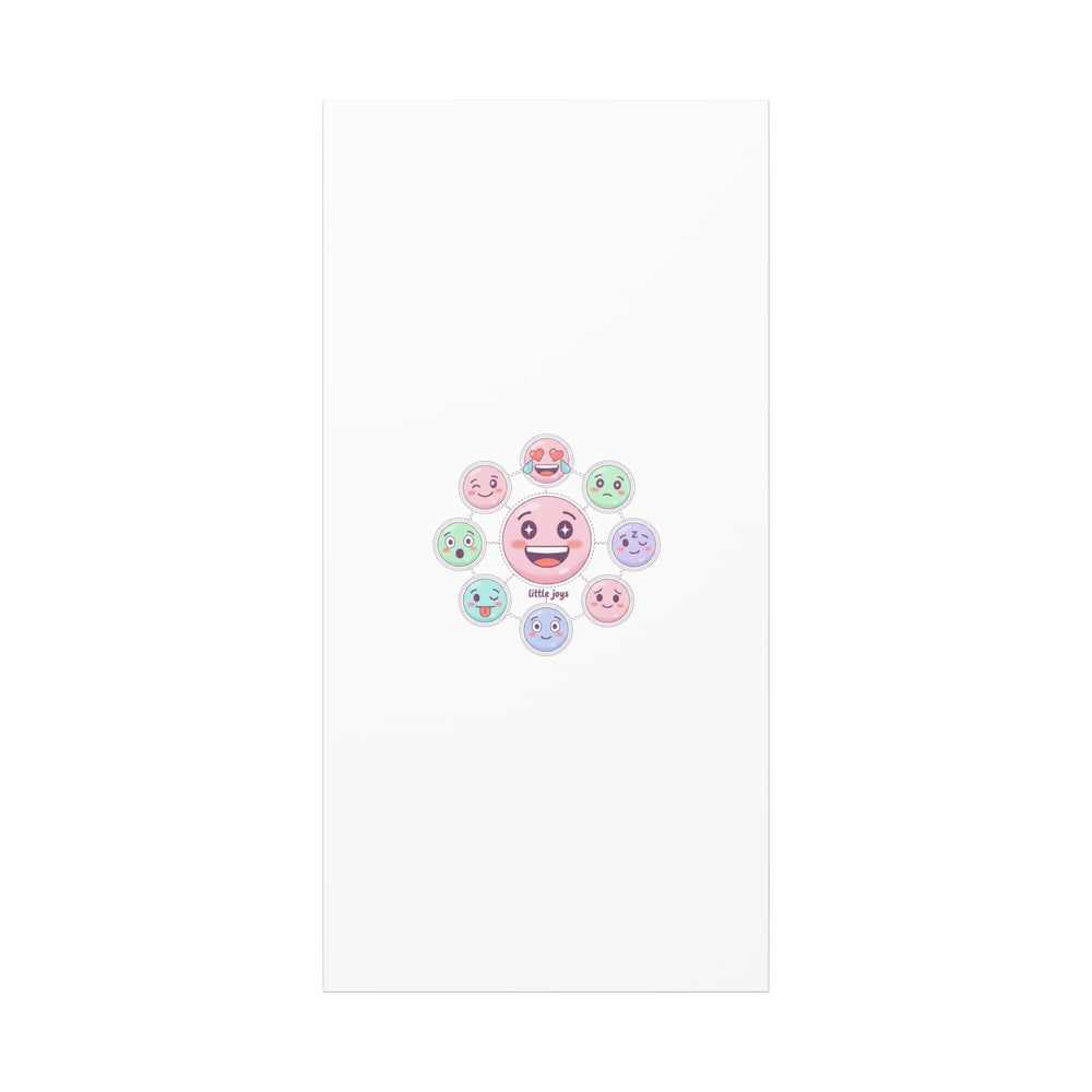 Hand-Drawn Emoticon Sticker Pattern Canvas | Cute Emoji Repeat Print