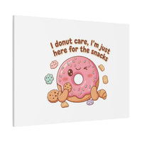 Donut Snacks Pun Canvas | Food & Snack Humor, Cozy Kawaii Art