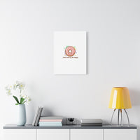 Donut Worry Be Happy Canvas, Matte Stretched Wall Art | Food Pun Decor