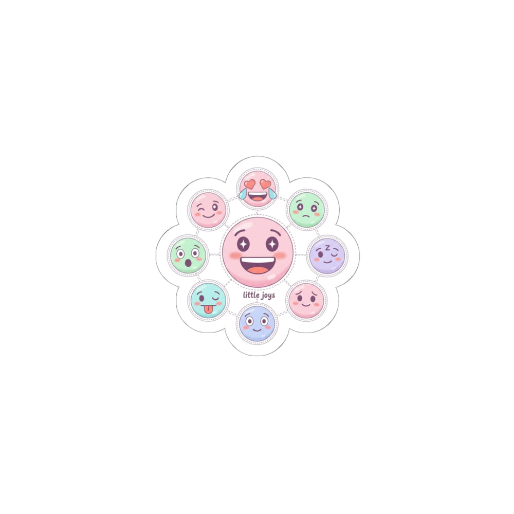 Hand-Drawn Emoticon Flower Sticker | Cute Emoji Sticker Pattern, Pastel Doodle