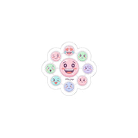 Hand-Drawn Emoticon Flower Sticker | Cute Emoji Sticker Pattern, Pastel Doodle