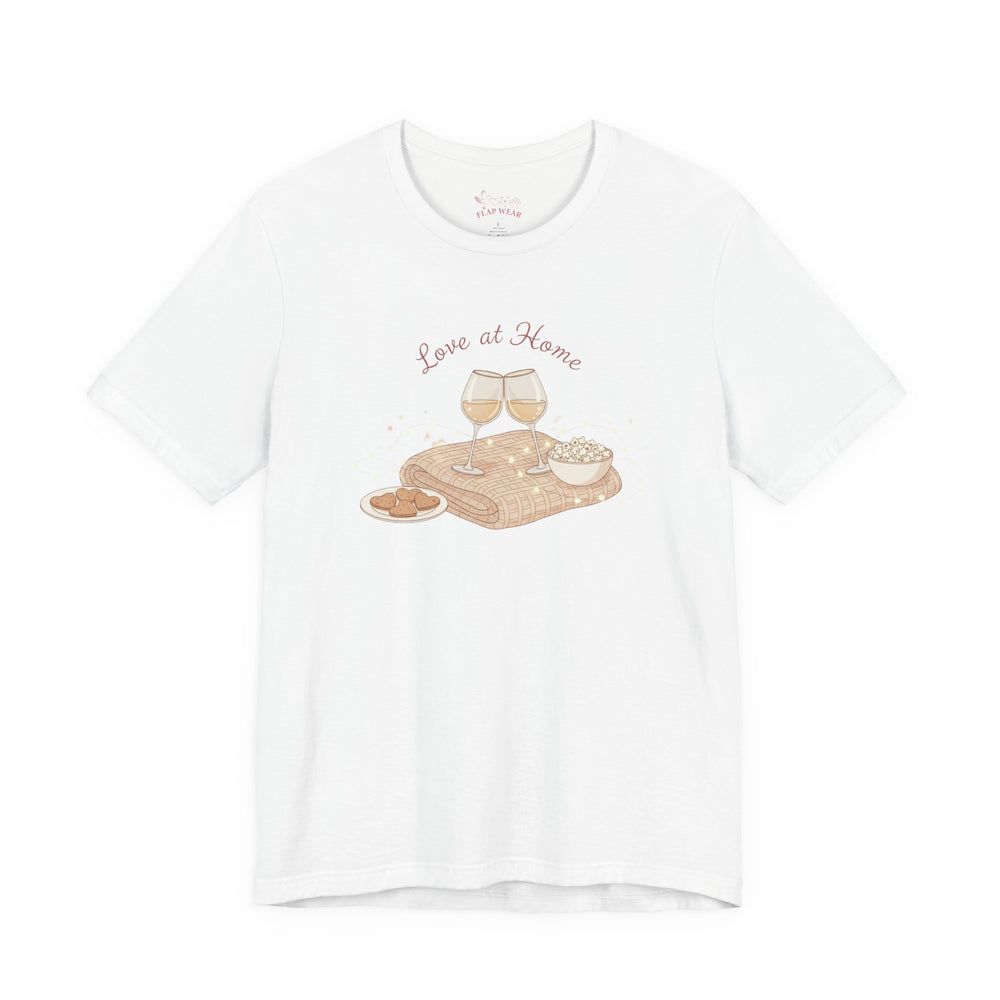 Bella+Canvas3001 | Love at Home Tee | date night at home, cozy couple, candlelit snuggle