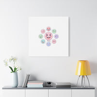 Hand-Drawn Emoticon Sticker Pattern Canvas | Cute Emoji Repeat Print