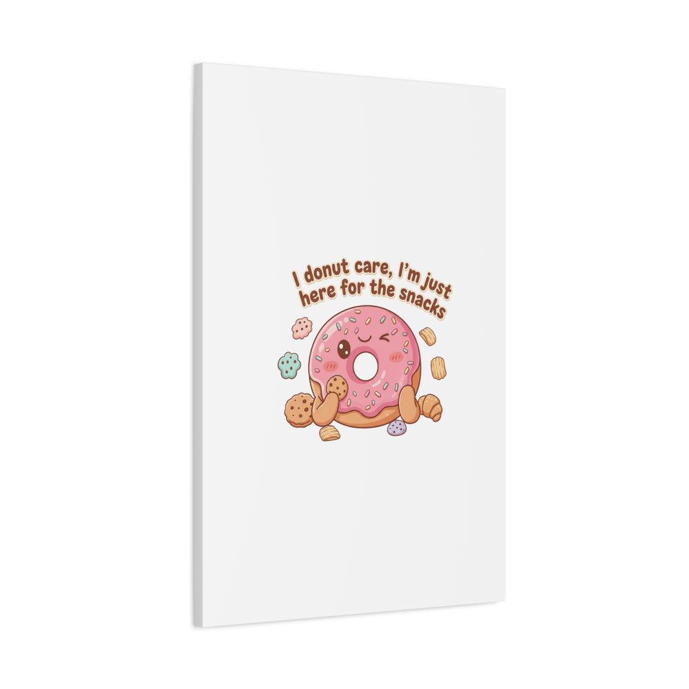 Donut Snacks Pun Canvas | Food & Snack Humor, Cozy Kawaii Art