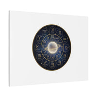 Zodiac Constellation Wheel Canvas, Astrology Art Print | Gold Foil Galaxy