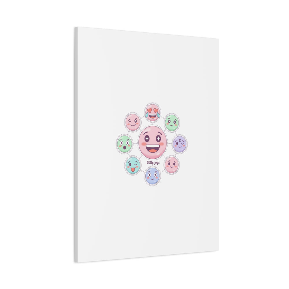 Hand-Drawn Emoticon Sticker Pattern Canvas | Cute Emoji Repeat Print