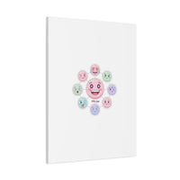 Hand-Drawn Emoticon Sticker Pattern Canvas | Cute Emoji Repeat Print