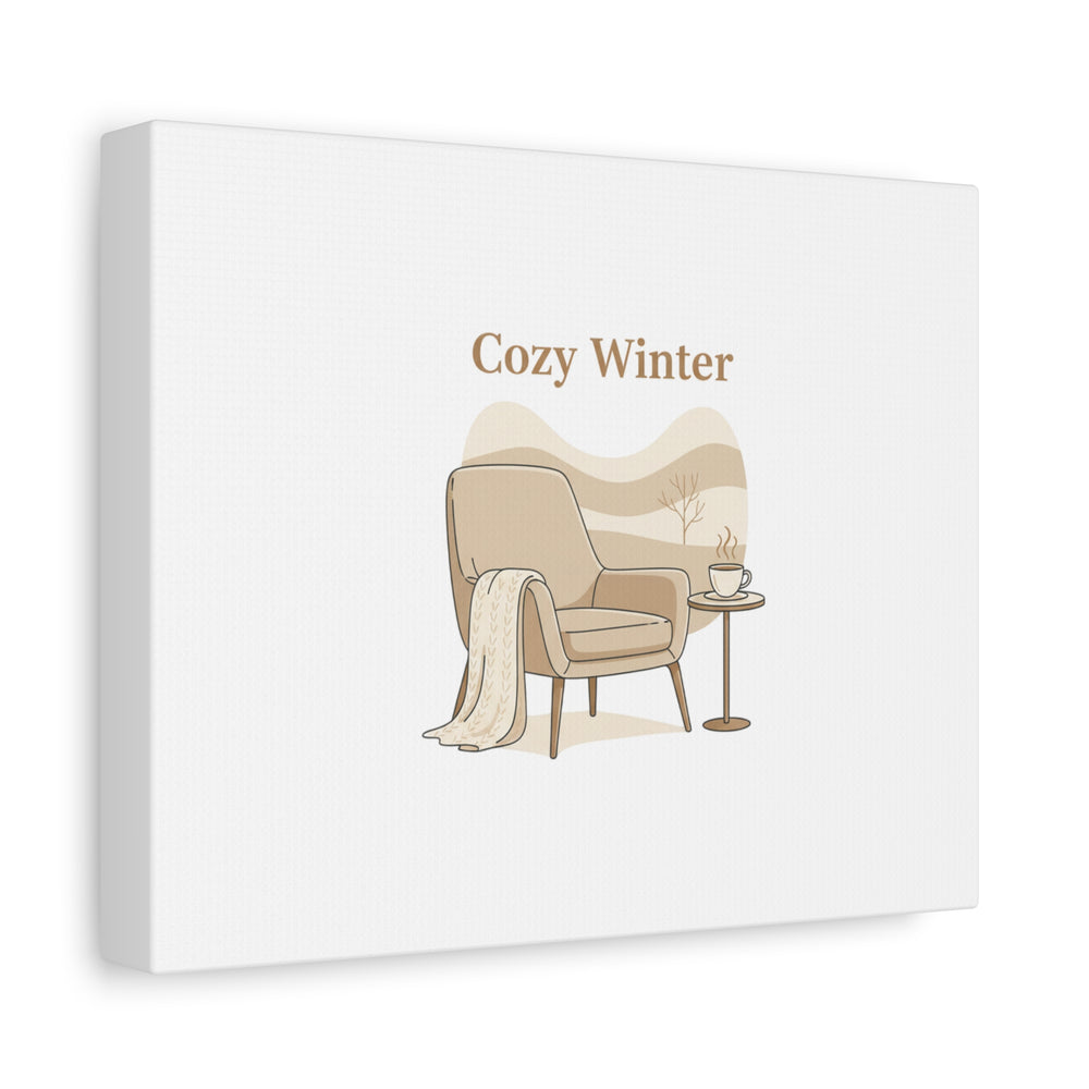 Cozy Winter minimal line art Canvas | Slow Life, soft life neutral wall decor