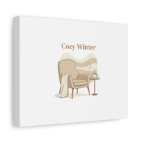 Cozy Winter minimal line art Canvas | Slow Life, soft life neutral wall decor