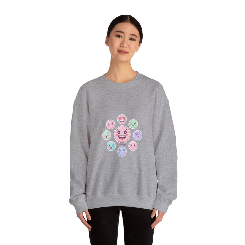 Pastel Doodle Emoticon Pattern Sweatshirt | cute emoji sticker repeat