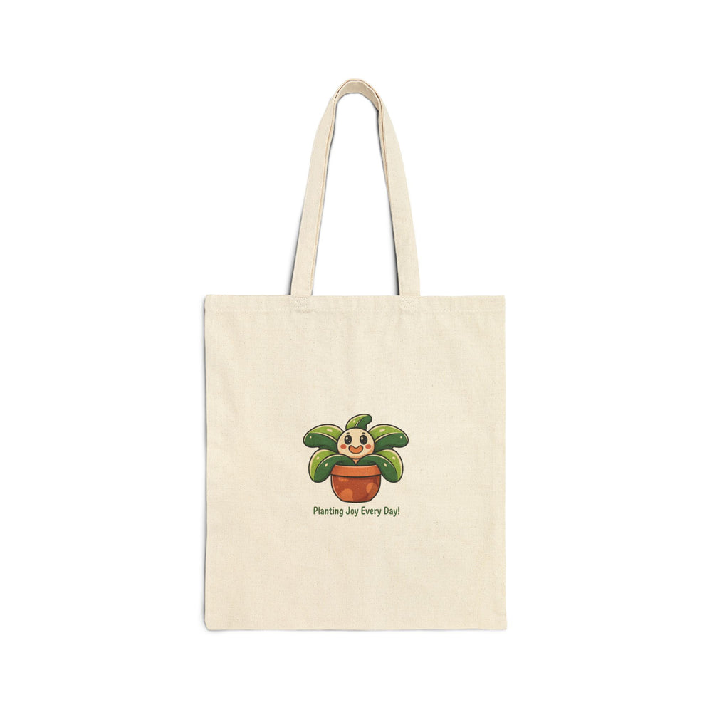 Planting Joy Tote, canvas plant parent humor, succulent pun bag