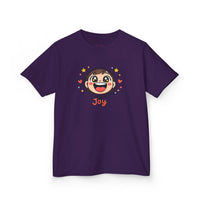 Gildan 5000B | "Joy" Sparkle Character Kids' Tee | Fun & Comfortable Youth T-Shirt | Kids T‑Shirt — Cute Smiling Character "Joy" Graphic