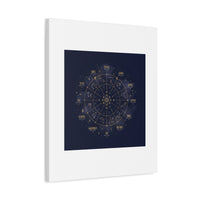 Gold Zodiac Wheel Canvas | Astrology Constellation Art, Cosmic Wall Print