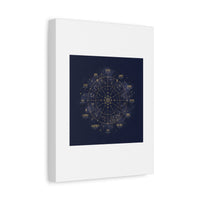 Gold Zodiac Wheel Canvas | Astrology Constellation Art, Cosmic Wall Print