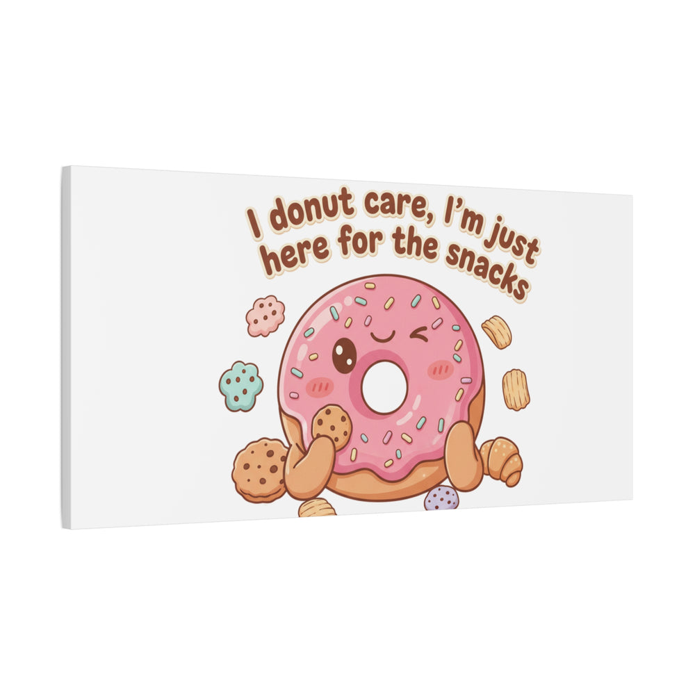 Donut Snacks Pun Canvas | Food & Snack Humor, Cozy Kawaii Art