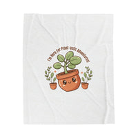 Plant-astic Adventure Plush Blanket | Plant Parent Humor, Sage Cream