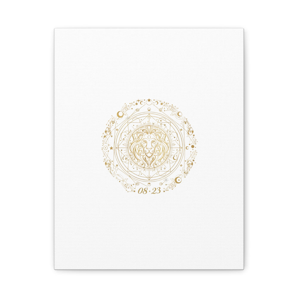 Gold Leo Zodiac Canvas, Astrological Constellation Art | Metallic Lion Wall Art