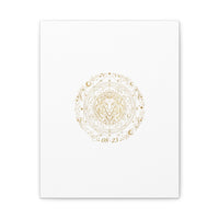 Gold Leo Zodiac Canvas, Astrological Constellation Art | Metallic Lion Wall Art