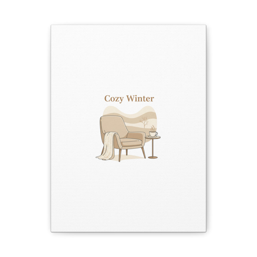 Cozy Winter minimal line art Canvas | Slow Life, soft life neutral wall decor