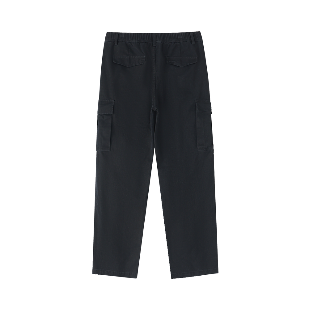 Men Cotton Elastic-Waist Cargo Pants