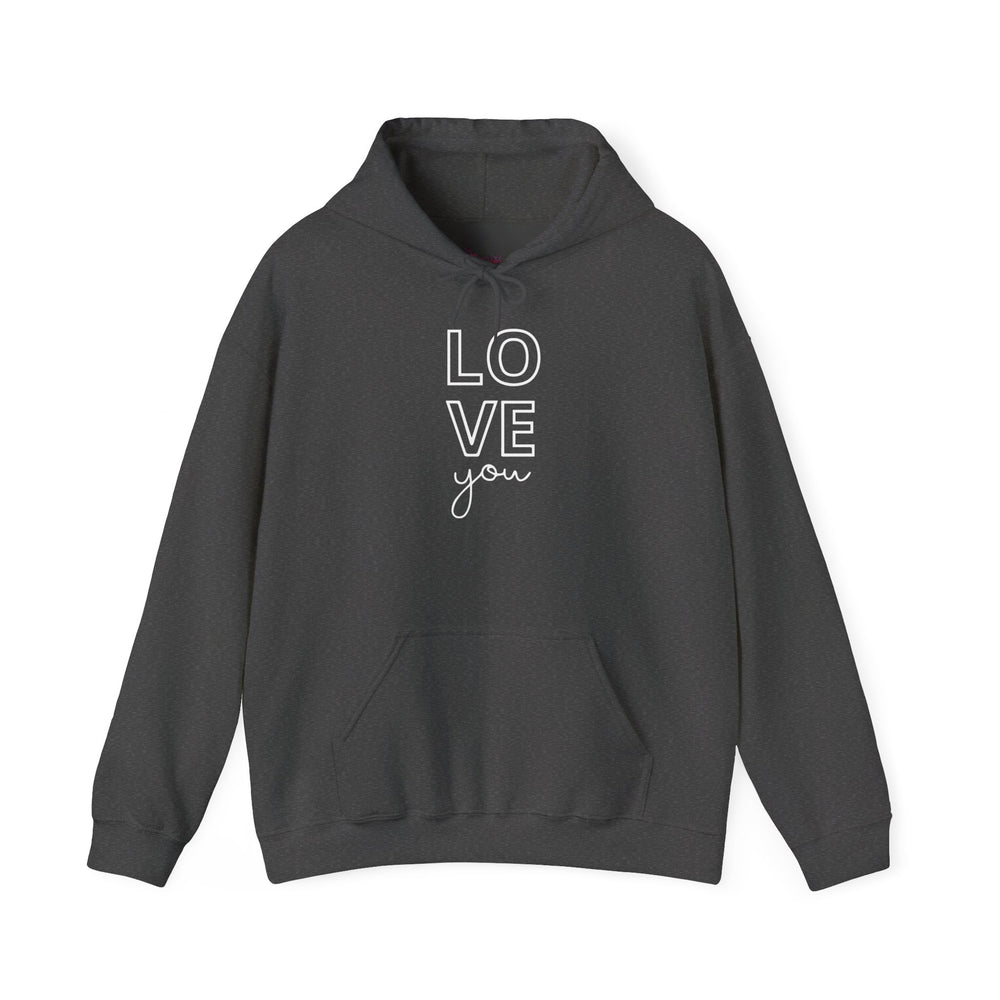 Gildan 18500 |Unisex "Love You" Graphic Hoodie | Cozy Valentine's Pullover & Matching Couples Sweatshirt