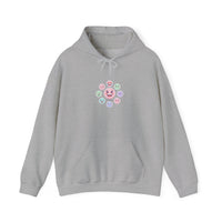 Hand-Drawn Emoticon Pattern Hoodie | Cute Emoji Sticker Repeat Print
