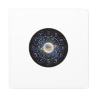 Zodiac Constellation Wheel Canvas, Astrology Art Print | Gold Foil Galaxy