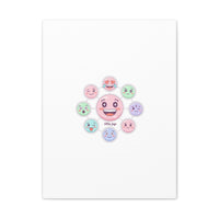 Hand-Drawn Emoticon Sticker Pattern Canvas | Cute Emoji Repeat Print