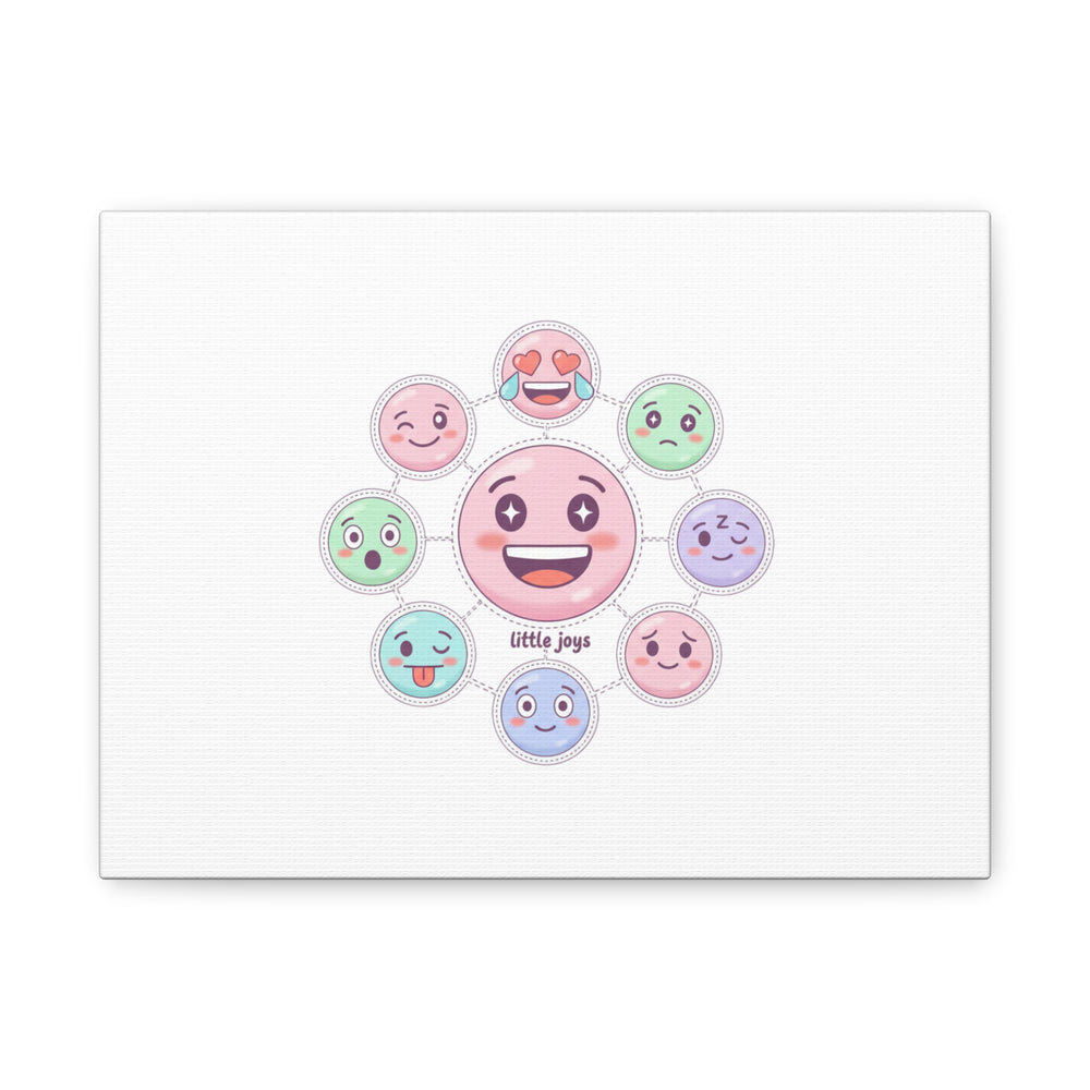 Hand-Drawn Emoticon Sticker Pattern Canvas | Cute Emoji Repeat Print
