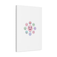 Hand-Drawn Emoticon Sticker Pattern Canvas | Cute Emoji Repeat Print