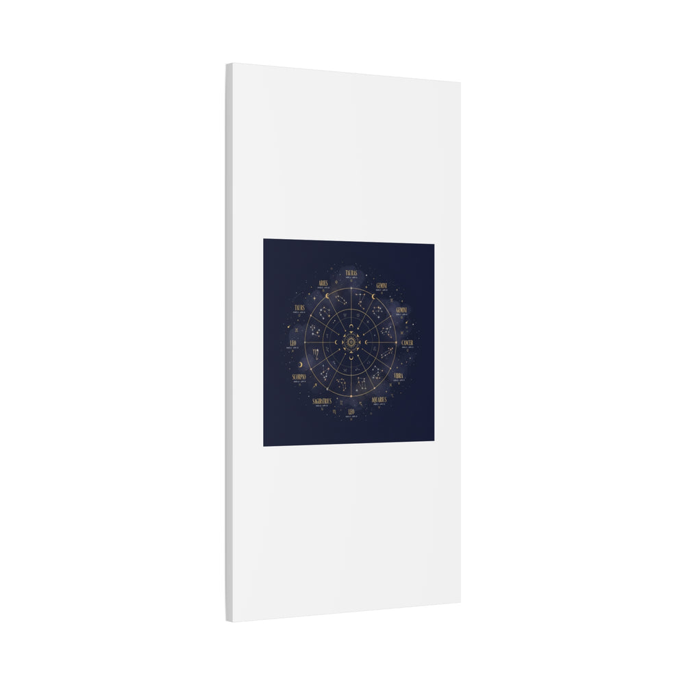 Gold Zodiac Wheel Canvas | Astrology Constellation Art, Cosmic Wall Print