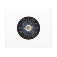 Zodiac Constellation Wheel Canvas, Astrology Art Print | Gold Foil Galaxy