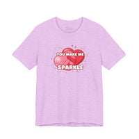 Bella+Canvas3001 | You Make Me Sparkle T-Shirt | Galentine's Friendship Tee, Pink Heart Design