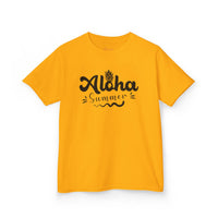 Gildan 5000B | Kids' "Aloha Summer" Graphic Tee – Soft Cotton Beach & Vacation T-Shirt