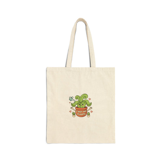 Plant Parent Pun Tote | Cotton Canvas, Doodled Leaves, Sage Cream Palette