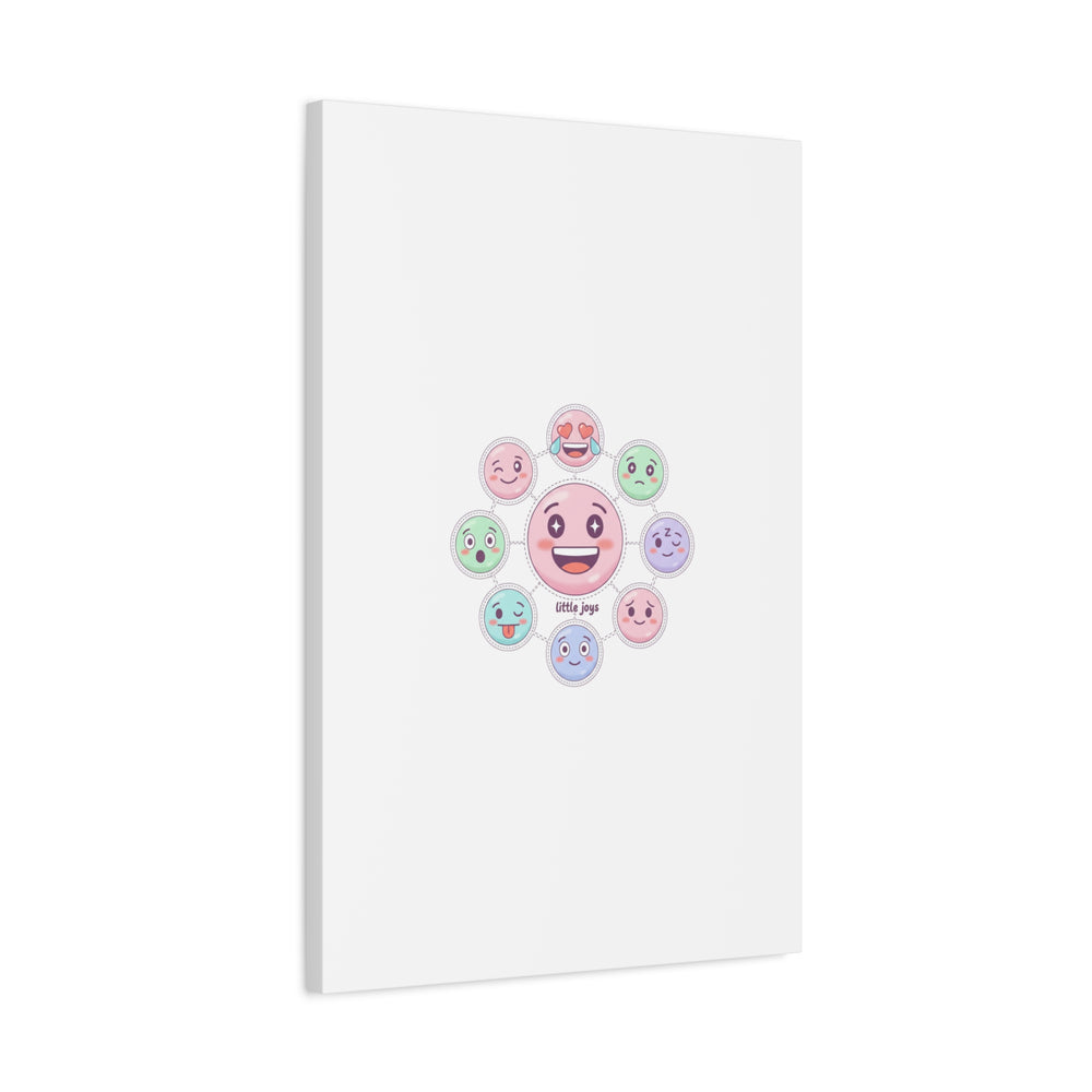 Hand-Drawn Emoticon Sticker Pattern Canvas | Cute Emoji Repeat Print