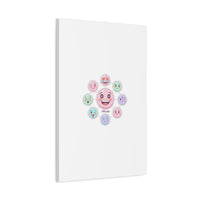 Hand-Drawn Emoticon Sticker Pattern Canvas | Cute Emoji Repeat Print