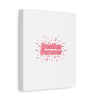 Besties Forever Canvas | Galentine’s Friendship Wall Art, Pink Confetti