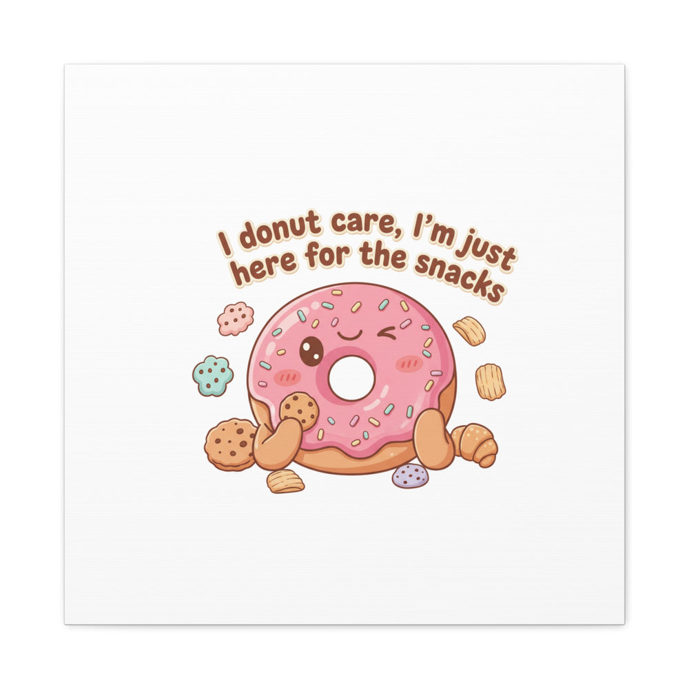 Donut Snacks Pun Canvas | Food & Snack Humor, Cozy Kawaii Art
