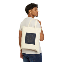 Celestial Constellation Wheel Tote | Zodiac Glyphs, Metallic Galaxy Canvas