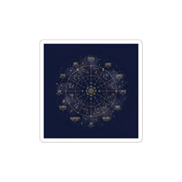 Zodiac Constellation Wheel Sticker | Astrology, Cosmic Gold Foil