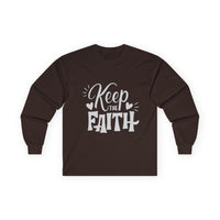 Keep The Faith Long Sleeve T-Shirt | Christian Scripture Faith Tee | Men's Christian Apparel By Gildan2400