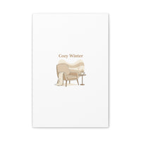 Cozy Winter minimal line art Canvas | Slow Life, soft life neutral wall decor