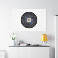 Zodiac Constellation Wheel Canvas, Astrology Art Print | Gold Foil Galaxy