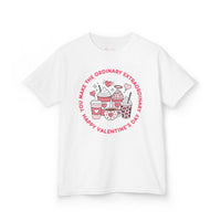 Kids Happy Valentine’s Day T-Shirt – Youth Modern Typography Graphic Tee – Soft Cotton Holiday School Shirt for Boys & Girls