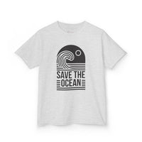 Gildan 5000B | Kids' Save the Ocean Eco-Graphic T-Shirt | Soft Cotton Ocean Wave Tee