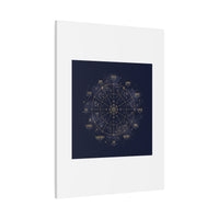 Gold Zodiac Wheel Canvas | Astrology Constellation Art, Cosmic Wall Print