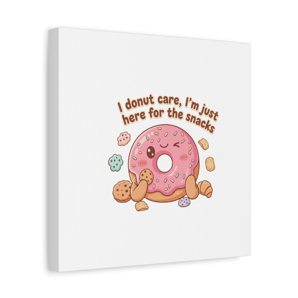 Donut Snacks Pun Canvas | Food & Snack Humor, Cozy Kawaii Art