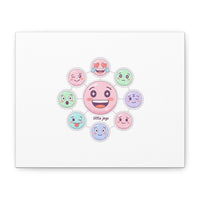 Hand-Drawn Emoticon Sticker Pattern Canvas | Cute Emoji Repeat Print